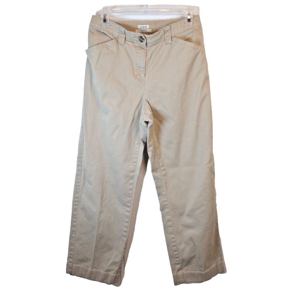 LL Bean Women's Khaki Pants Classic Fit Size 8 Regular